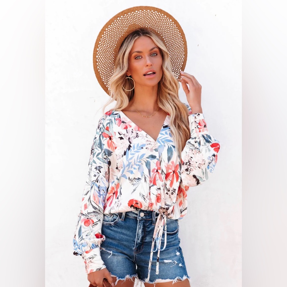 Vici Floral Drape Top